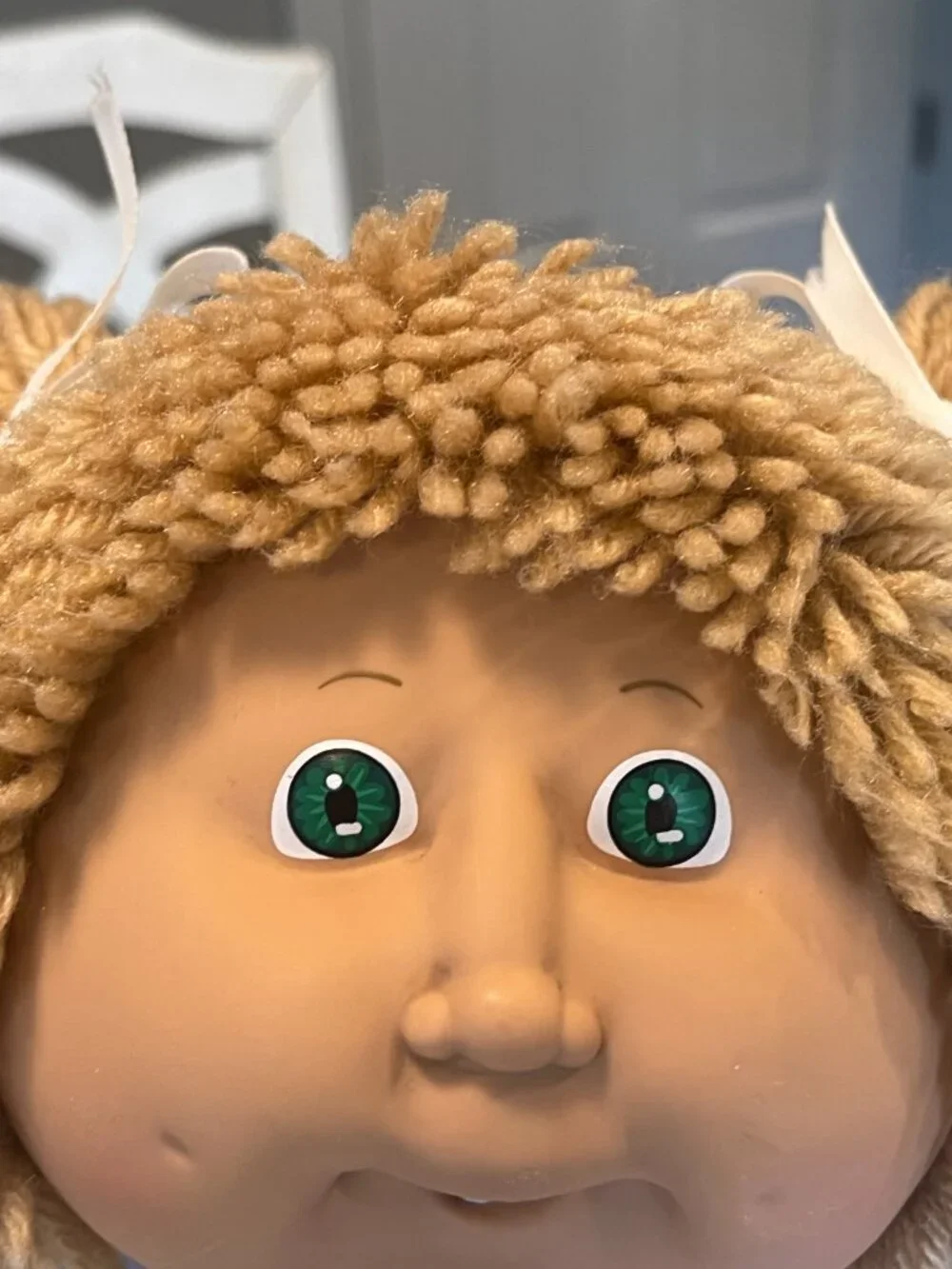 Wheat Lion's Mane Cabbage Patch Kids Doll Wearing Purple Self Portrait Dress